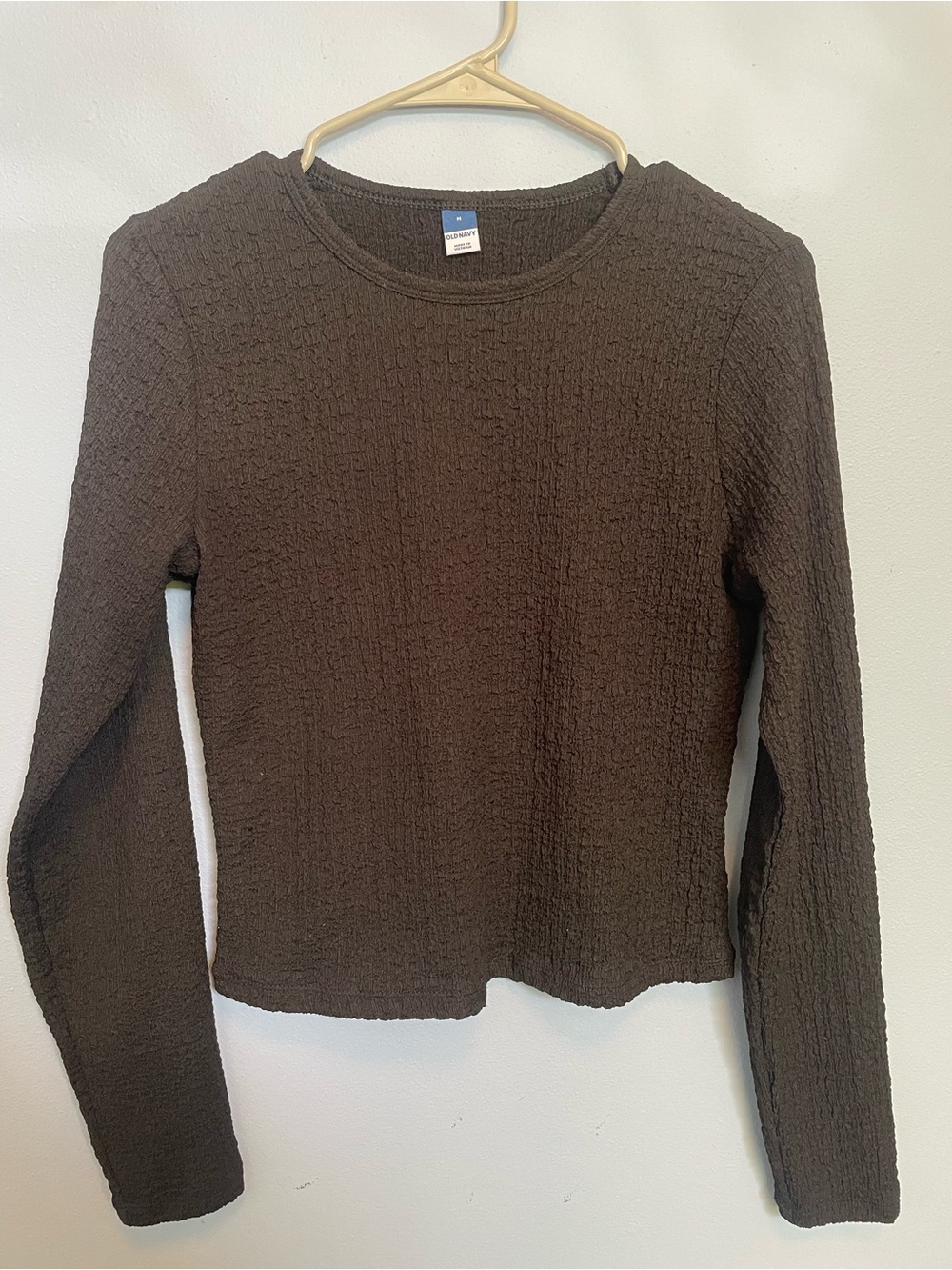 Women’s Black Textured Long Sleeve Top